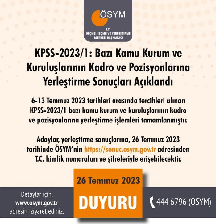 KPSS tercih sonular akland