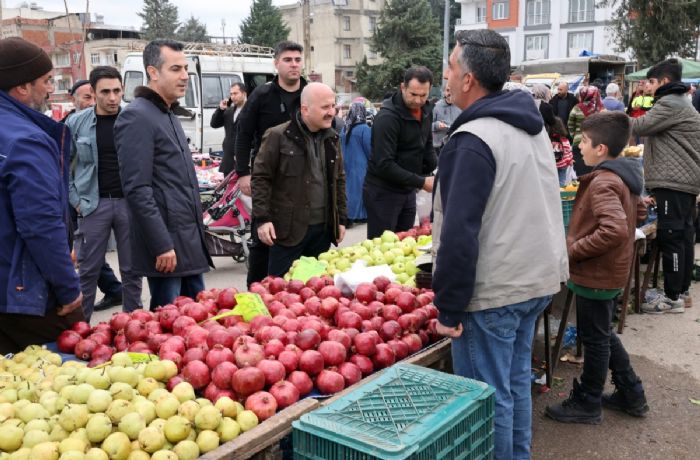 Vali Varol ve Emniyet Mdr Dadeviren semt pazarnda