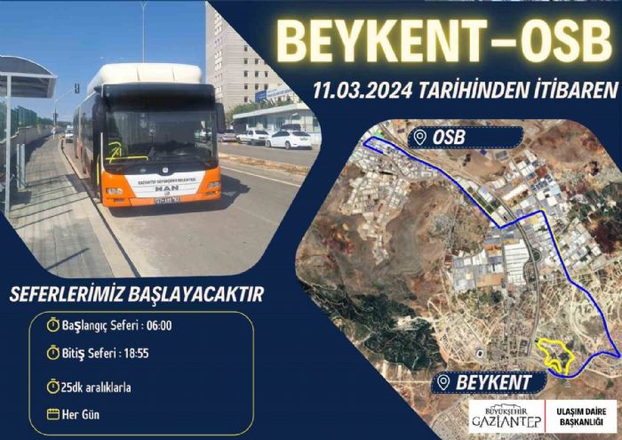 Gaziantep Bykehir 3 yeni otobs hattn hizmete ayor