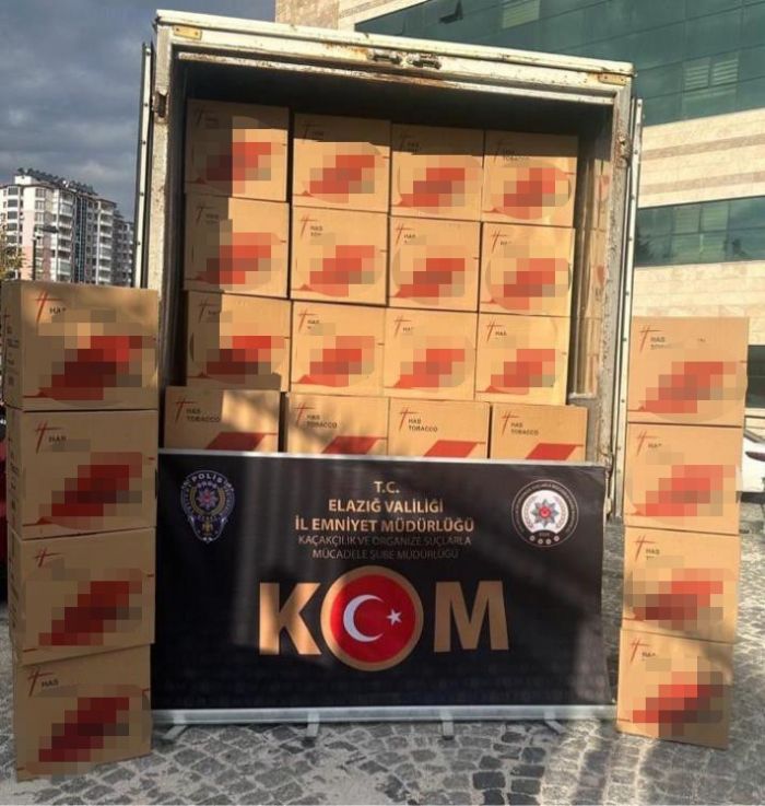 Elazda 1 milyon 505 bin adet paketlenmi makaron ele geirildi