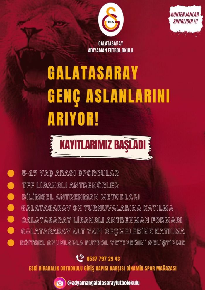 Galatasaray Futbol Okulu, Adyaman'da Kaplarn Ayor